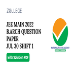 JEE Main 2022 Question Paper with Answer Key PDF for BArch Jul 30 Shift 1 ZPYP
